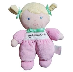 Fisher Price My Little doll 8" plush stuffed pink outfit blonde hair blue eyes